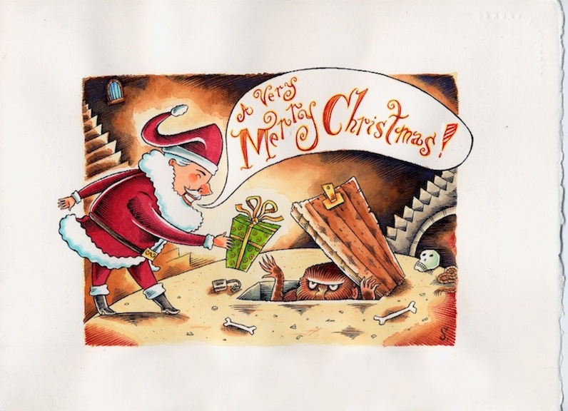 "Santa - Kitchen Sink Christmas Card Art" is copyright ©2008 by Richard Sala.  All rights reserved.  Reproduction prohibited.