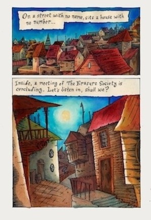 "VIOLENZIA RETURNS - Page 1" is copyright ©2008 by Richard Sala.  All rights reserved.  Reproduction prohibited.
