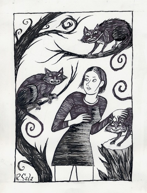 "Peculia and the Feral Cats" is copyright ©2008 by Richard Sala.  All rights reserved.  Reproduction prohibited.