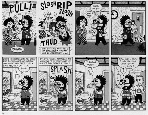 "SCHIZO # 3, page 6 (bottom half)" is copyright &copy;2008 by Ivan Brunetti.  All rights reserved.  Reproduction prohibited.