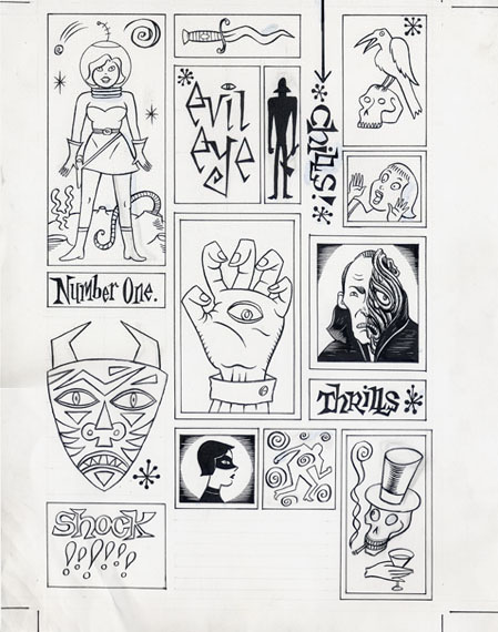 "CHILLS! Inside cover art from EVIL EYE #1" is copyright ©2008 by Richard Sala.  All rights reserved.  Reproduction prohibited.