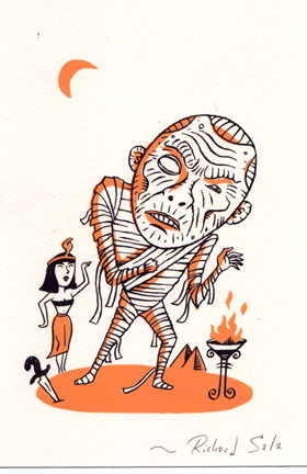 "Silkscreen: The Mummy" is copyright ©2008 by Richard Sala.  All rights reserved.  Reproduction prohibited.