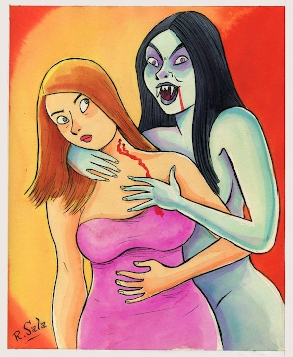 "Return of Dracula's Daughter" is copyright ©2008 by Richard Sala.  All rights reserved.  Reproduction prohibited.