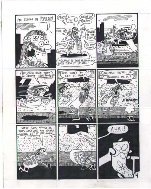 "He Aims to Peace, page 4" is copyright ©2008 by Sam Henderson.  All rights reserved.  Reproduction prohibited.