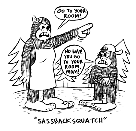 "Nickelodeon Gag-Bigfoot" is copyright &copy;2008 by Johnny Ryan.  All rights reserved.  Reproduction prohibited.