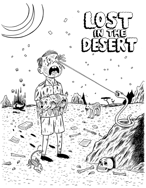"Cinefamily-Lost In The Desert" is copyright &copy;2008 by Johnny Ryan.  All rights reserved.  Reproduction prohibited.