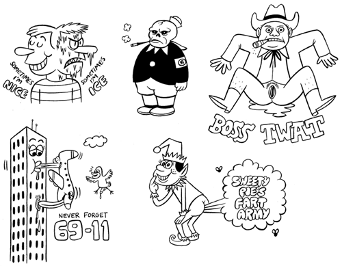 "Sticker Bombz" is copyright &copy;2008 by Johnny Ryan.  All rights reserved.  Reproduction prohibited.