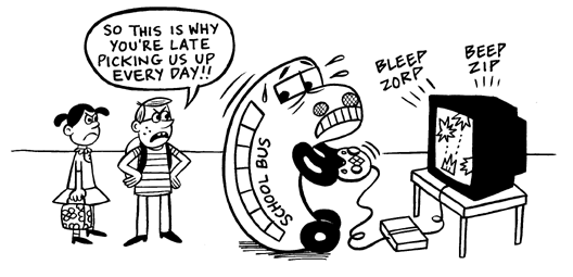"Nickelodeon Gag-School Bus" is copyright &copy;2008 by Johnny Ryan.  All rights reserved.  Reproduction prohibited.