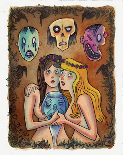 "In The Garden Of Masks" is copyright ©2008 by Richard Sala.  All rights reserved.  Reproduction prohibited.