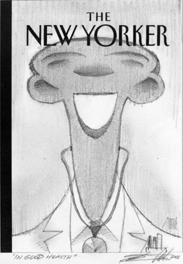 "New Yorker Cover Sketc - In Good Health" is copyright ©2008 by Bob Staake.  All rights reserved.  Reproduction prohibited.