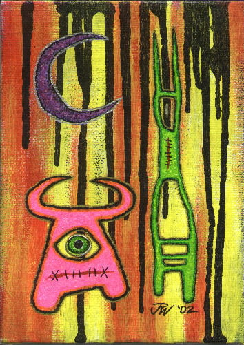 "Night Crawlers (painting)" is copyright ©2008 by J.R. Williams.  All rights reserved.  Reproduction prohibited.