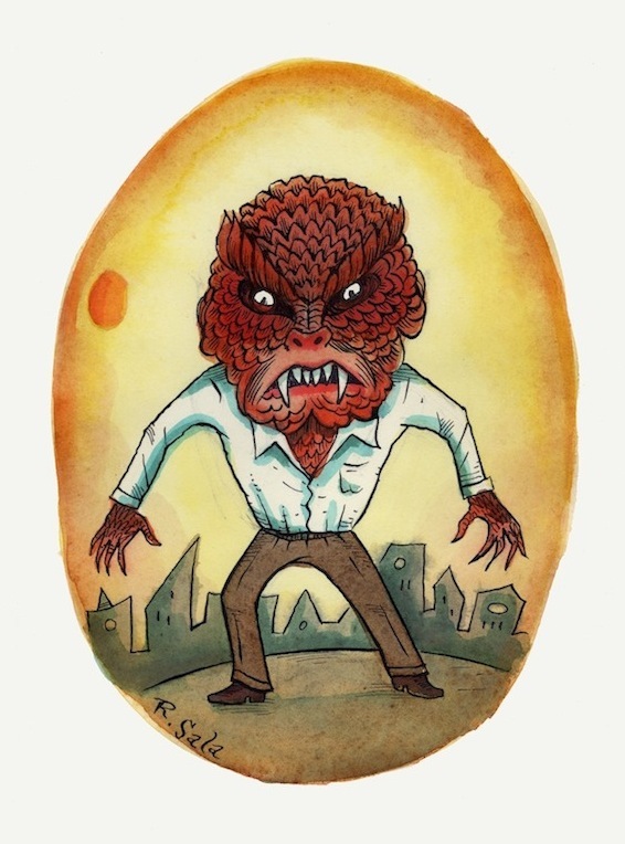 "Movie Monsters: Hideous Sun Demon" is copyright ©2008 by Richard Sala.  All rights reserved.  Reproduction prohibited.