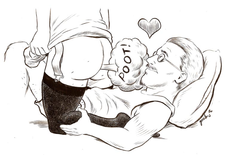 "James Joyce getting a Face Full of Fart" is copyright ©2008 by Robert Goodin.  All rights reserved.  Reproduction prohibited.