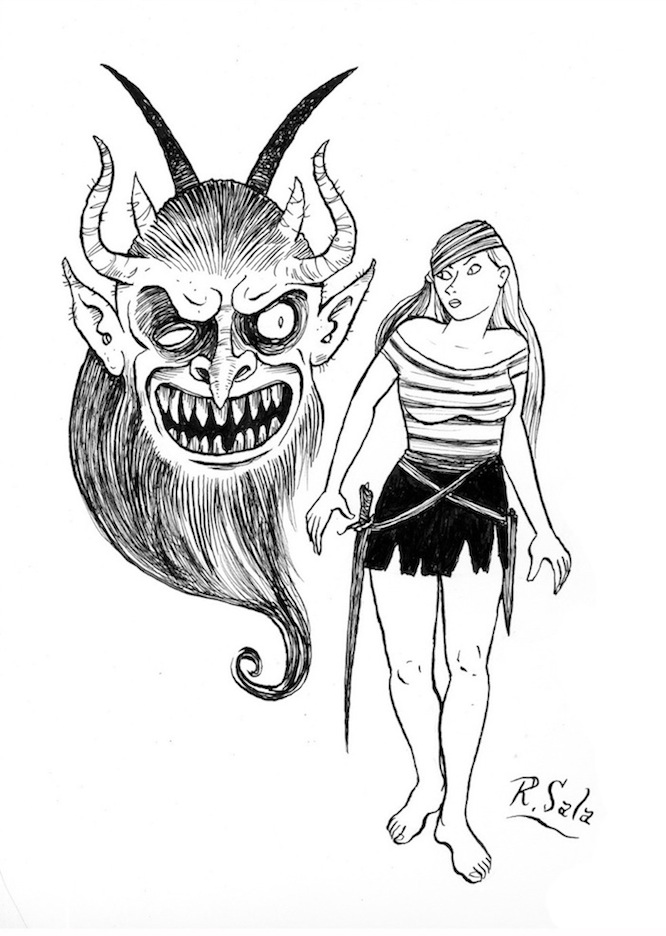"Ghouls and Girls #3" is copyright ©2008 by Richard Sala.  All rights reserved.  Reproduction prohibited.