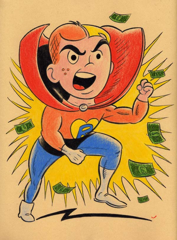 "CARTOON JUMBLE - SUPER RICHIE & CAPT. PUREHEART" is copyright ©2008 by Jeremy Eaton.  All rights reserved.  Reproduction prohibited.