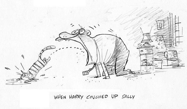"When Harry Coughed Up Sally" is copyright ©2008 by Bob Staake.  All rights reserved.  Reproduction prohibited.