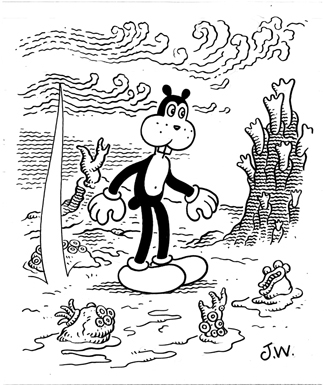 "WORLDBEATER" is copyright ©2008 by Jim Woodring.  All rights reserved.  Reproduction prohibited.
