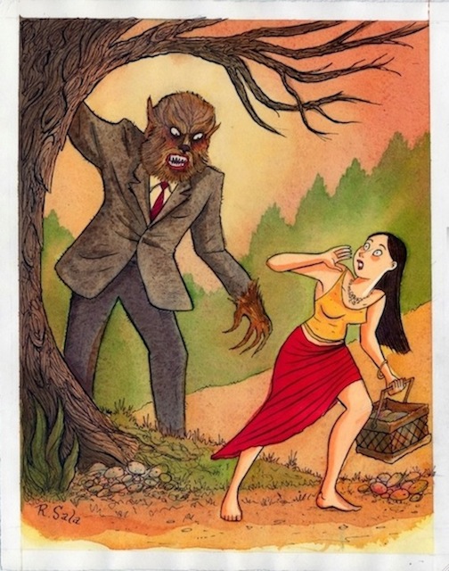 "Prowler On The Path" is copyright ©2008 by Richard Sala.  All rights reserved.  Reproduction prohibited.
