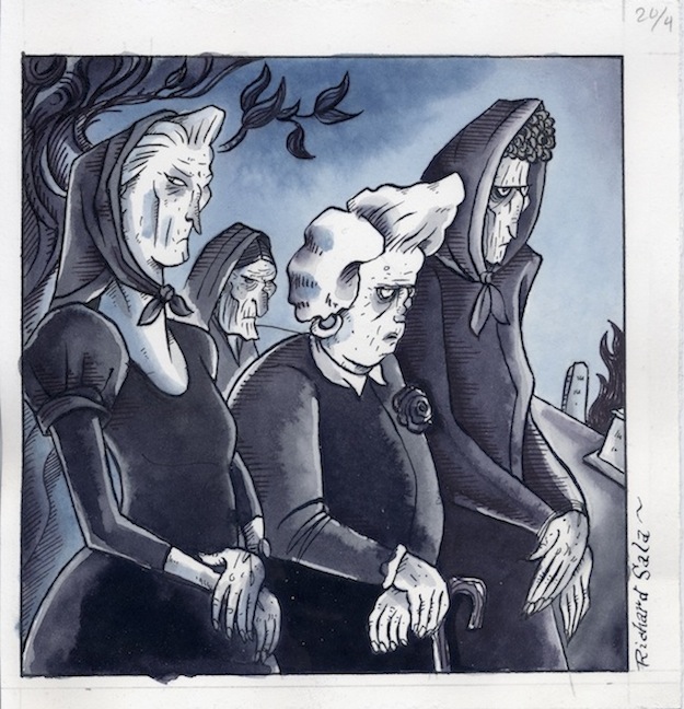 "DELPHINE - Witches! - painted panel from #1" is copyright ©2008 by Richard Sala.  All rights reserved.  Reproduction prohibited.