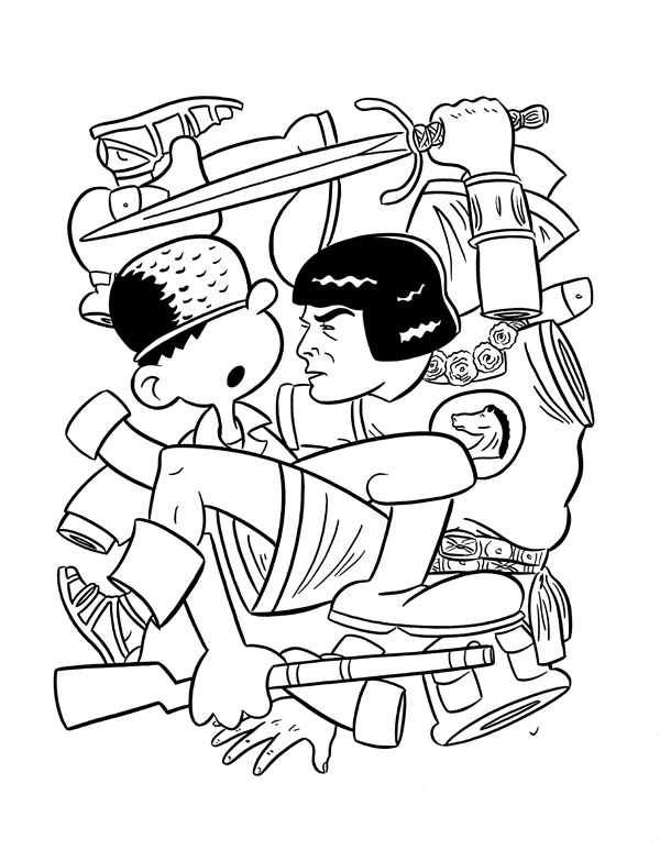 "CARTOON JUMBLE INK ART, B. BAILEY & PRINCE VALIANT" is copyright ©2008 by Jeremy Eaton.  All rights reserved.  Reproduction prohibited.