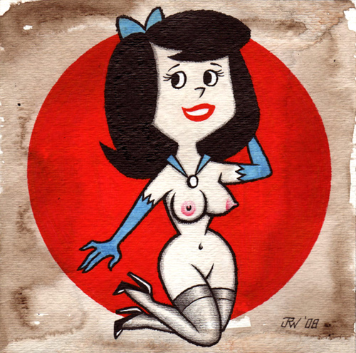 "Betty Page-Rubble" is copyright ©2008 by J.R. Williams.  All rights reserved.  Reproduction prohibited.