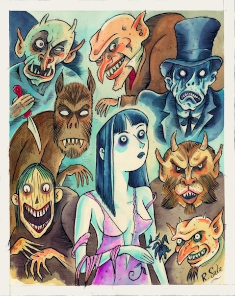 "Gargoyles, Goblins and Ghosts" is copyright ©2008 by Richard Sala.  All rights reserved.  Reproduction prohibited.