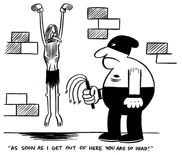 "AYC#10 GAG-"Prisoner"" is copyright &copy;2008 by Johnny Ryan.  All rights reserved.  Reproduction prohibited.