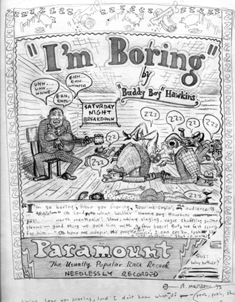 "I'M BORING (Preliminary pencil drawing)" is copyright ©2008 by Tony Mostrom.  All rights reserved.  Reproduction prohibited.