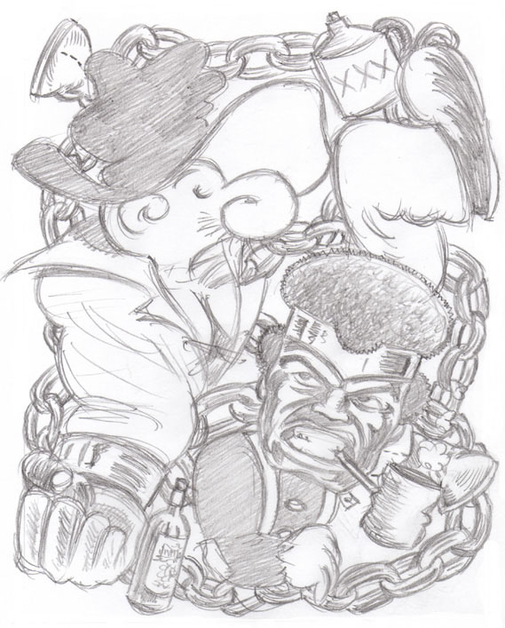 "CARTOON JUMBLE PENCIL - SNUFFY SMITH & LUKE CAGE" is copyright ©2008 by Jeremy Eaton.  All rights reserved.  Reproduction prohibited.