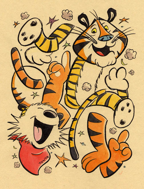 "*NEW JUMBLE- HOBBES & TONY TIGER" is copyright ©2008 by Jeremy Eaton.  All rights reserved.  Reproduction prohibited.