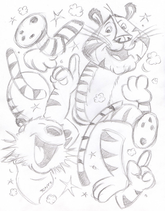 "*!!NEW JUMBLE- HOBBES & TONY TIGER - PENCIL" is copyright ©2008 by Jeremy Eaton.  All rights reserved.  Reproduction prohibited.