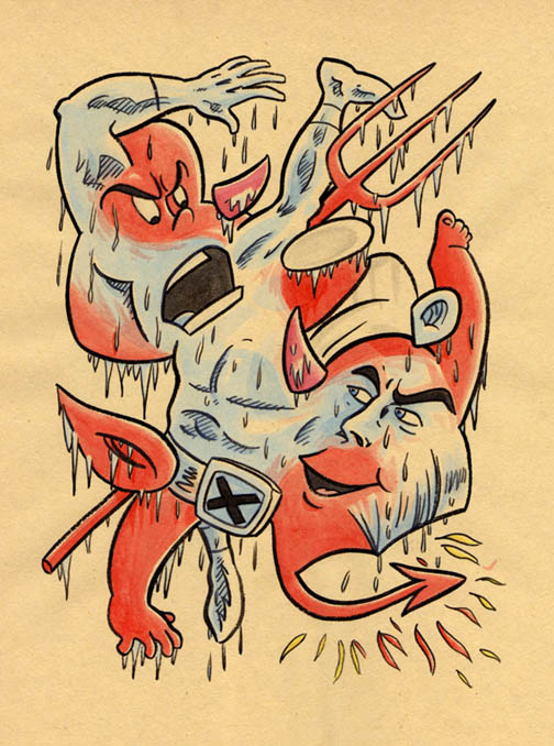 "CARTOON JUMBLE-HOT STUFF & ICEMAN" is copyright ©2008 by Jeremy Eaton.  All rights reserved.  Reproduction prohibited.