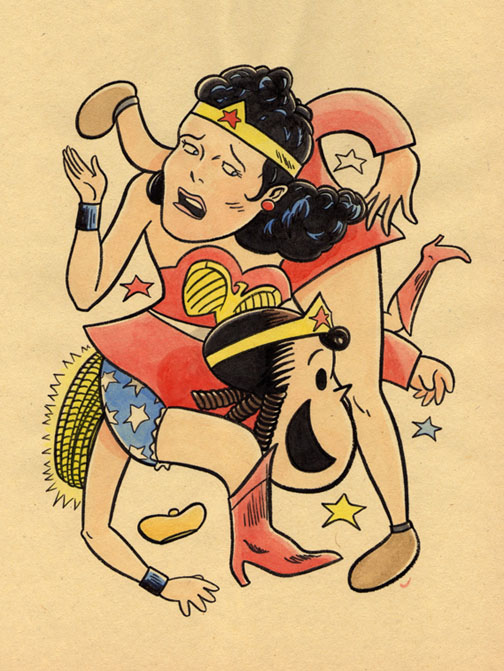"CARTOON JUMBLE-LITTLE LULU & WONDER WOMAN" is copyright ©2008 by Jeremy Eaton.  All rights reserved.  Reproduction prohibited.