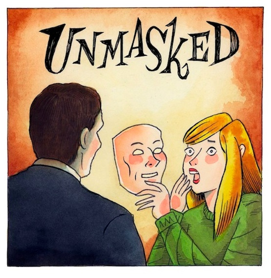 "UNMASKED - Cover/Title Page" is copyright ©2008 by Richard Sala.  All rights reserved.  Reproduction prohibited.