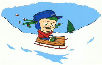 "Kid Medusa on a sled" is copyright ©2008 by Steven Weissman.  All rights reserved.  Reproduction prohibited.