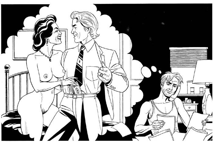 "'Hustler' illustration 1" is copyright ©2008 by Jaime Hernandez.  All rights reserved.  Reproduction prohibited.