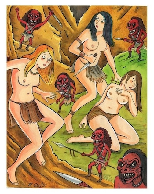 "Cave Girls of the Lost World - The Doll People" is copyright ©2008 by Richard Sala.  All rights reserved.  Reproduction prohibited.