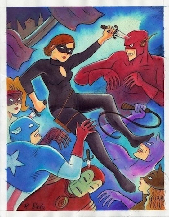 "CAT BURGLAR X - Death Drops In" is copyright ©2008 by Richard Sala.  All rights reserved.  Reproduction prohibited.