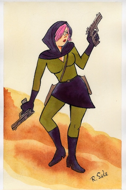 "Violenzia Pinup" is copyright ©2008 by Richard Sala.  All rights reserved.  Reproduction prohibited.