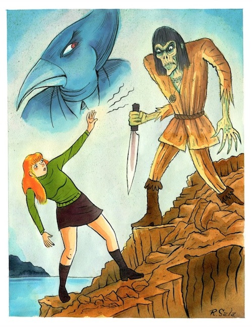 "Bloody Cardinal 2 - Chapter splash page art" is copyright ©2008 by Richard Sala.  All rights reserved.  Reproduction prohibited.