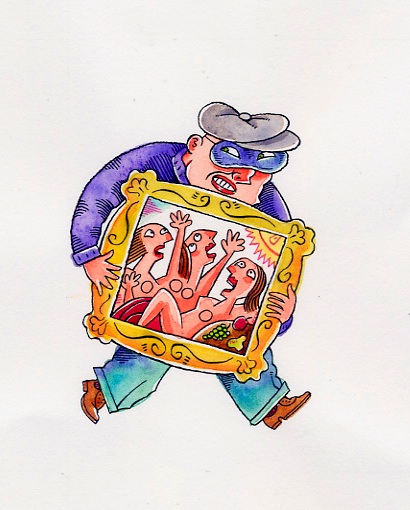 "Art Thief!" is copyright ©2008 by Richard Sala.  All rights reserved.  Reproduction prohibited.