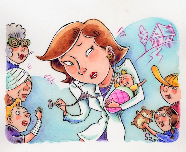 "Doctor Mom" is copyright ©2008 by Richard Sala.  All rights reserved.  Reproduction prohibited.
