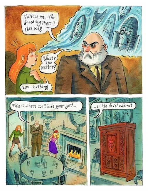 "Bloody Cardinal 2 - House of the Blue Dwarf - p.39" is copyright ©2008 by Richard Sala.  All rights reserved.  Reproduction prohibited.