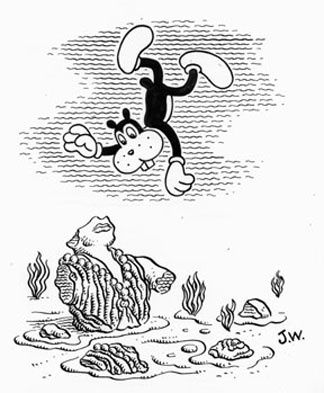 "DIVE" is copyright ©2008 by Jim Woodring.  All rights reserved.  Reproduction prohibited.