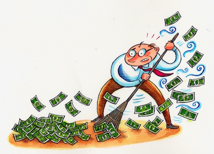 "Money Sweeper" is copyright ©2008 by Richard Sala.  All rights reserved.  Reproduction prohibited.
