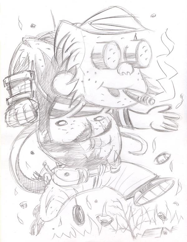 "CARTOON JUMBLE PENCIL - DENNIS TH MENACE & HELLBOY" is copyright ©2008 by Jeremy Eaton.  All rights reserved.  Reproduction prohibited.