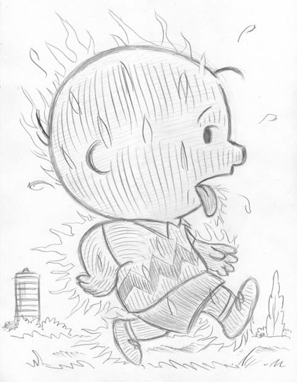 "CARTOON JUMBLE PENCIL -CHARLIE BROWN & H. TORCH" is copyright ©2008 by Jeremy Eaton.  All rights reserved.  Reproduction prohibited.