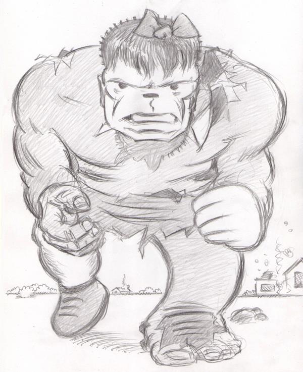 "CARTOON JUMBLE PENCIL - HULK & NANCY" is copyright ©2008 by Jeremy Eaton.  All rights reserved.  Reproduction prohibited.