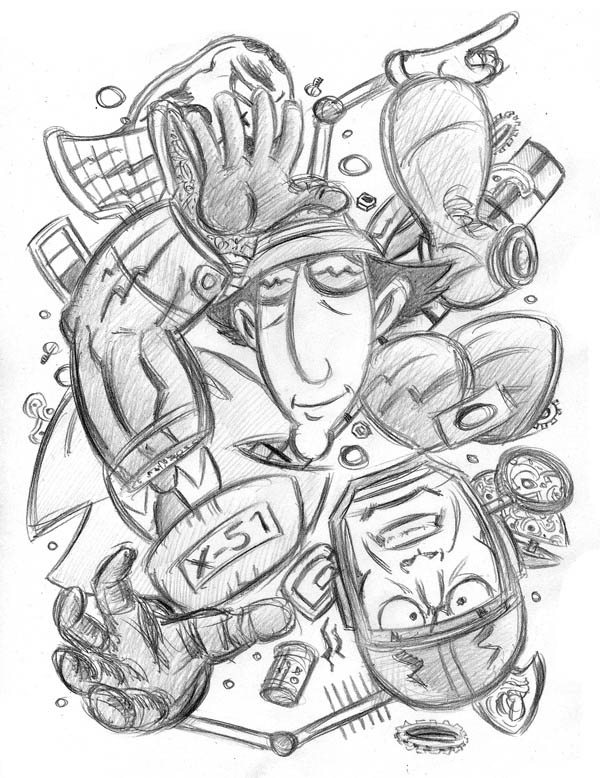 "CARTOON JUMBLE PENCIL - INSPECTOR GADGET & M. MAN" is copyright ©2008 by Jeremy Eaton.  All rights reserved.  Reproduction prohibited.