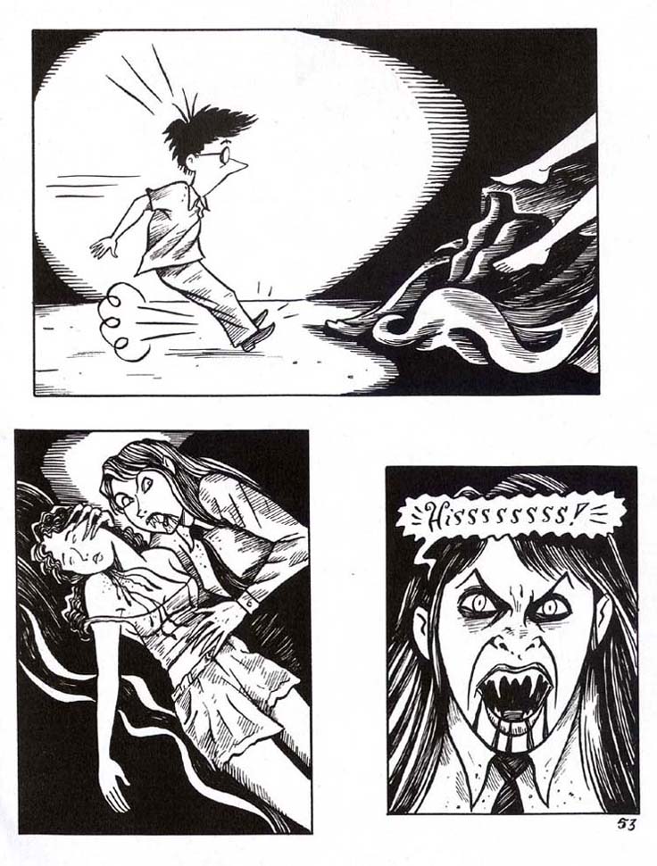 "Peculia & the Groon Grove Vampires p.53" is copyright ©2008 by Richard Sala.  All rights reserved.  Reproduction prohibited.